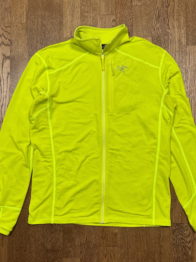 Arc'teryx Delta Jacket Lightweight Waffle Fleece Neon Yellow Mens Medium
